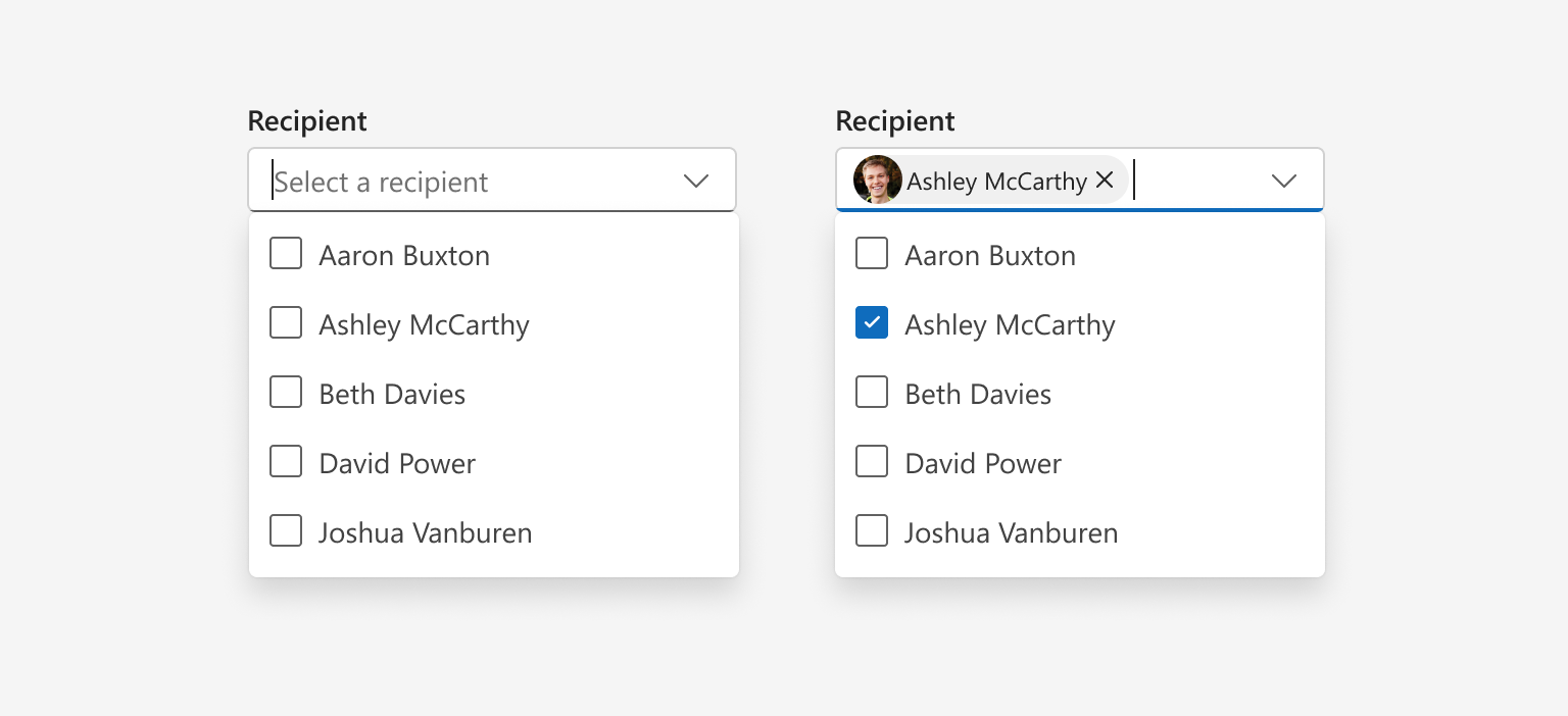 Multi-select comboboxes