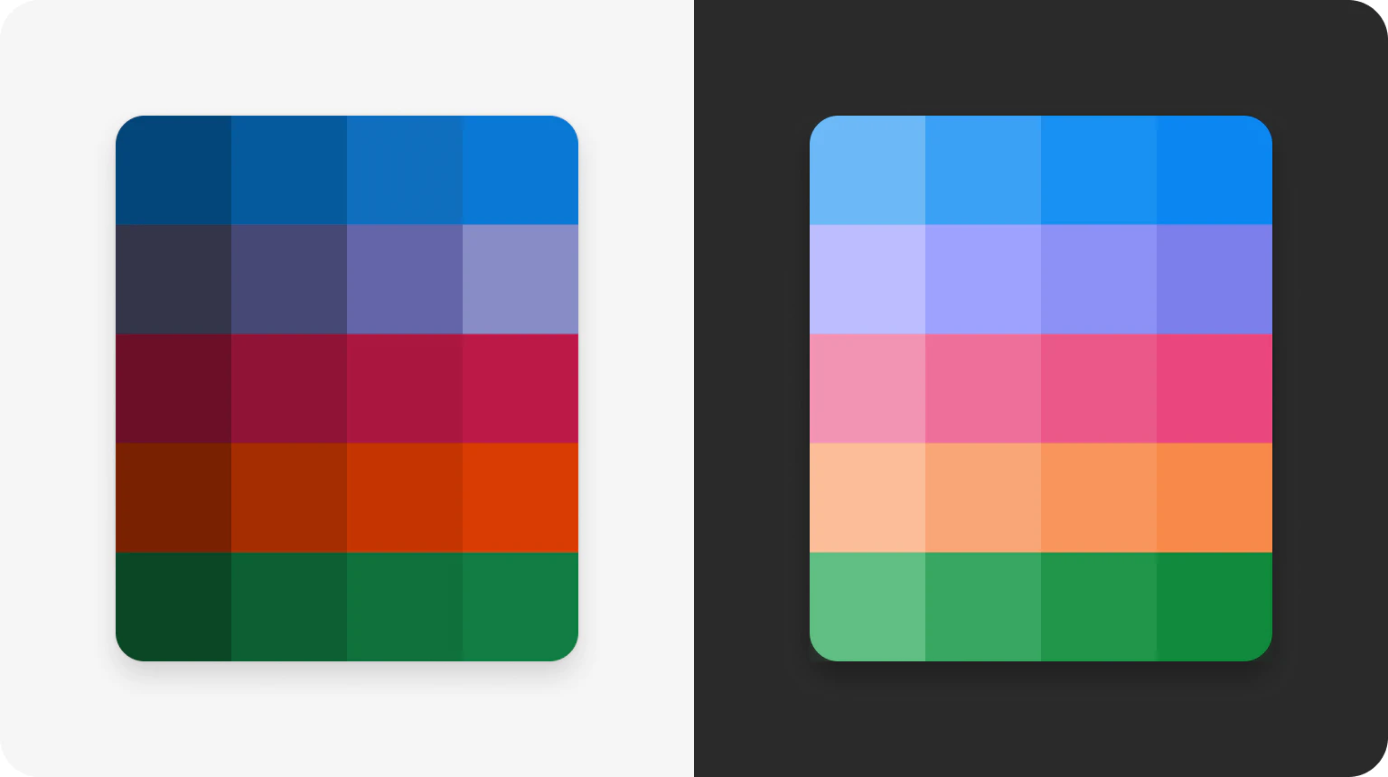 Shared colors in light and dark modes