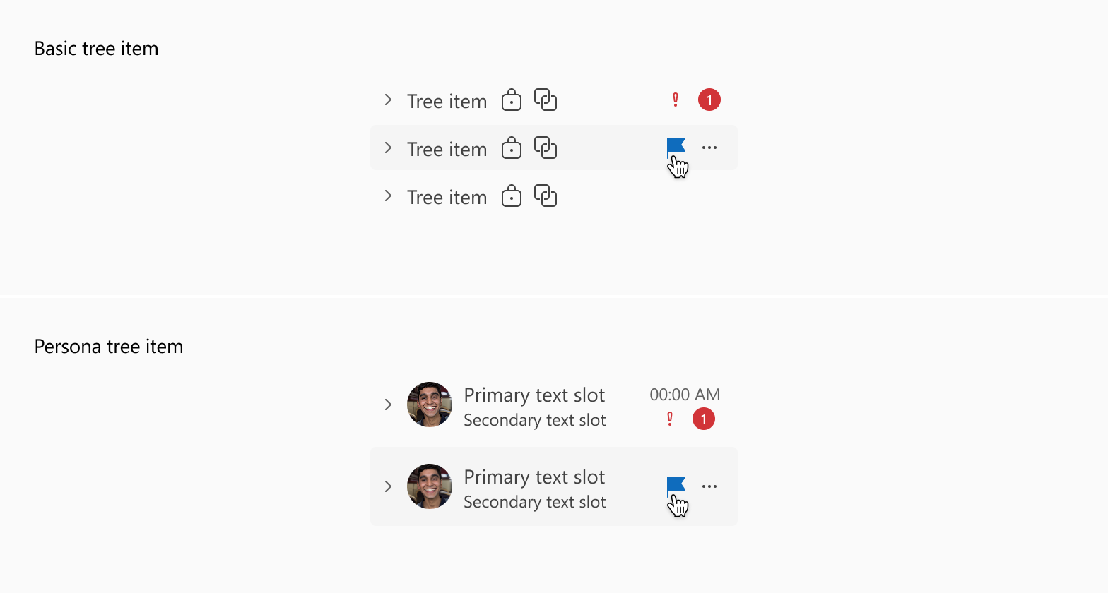 Badges and quick actions