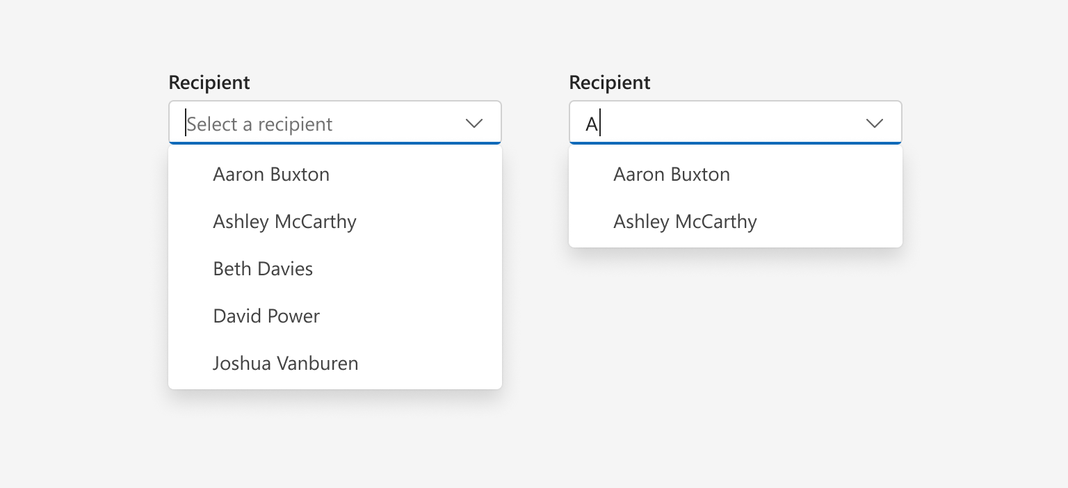 React Combobox - Fluent 2 Design System