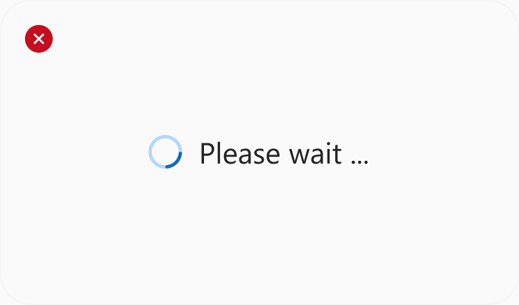 Mini Visual Wait Button Wait UX - Fluent 2 Design System